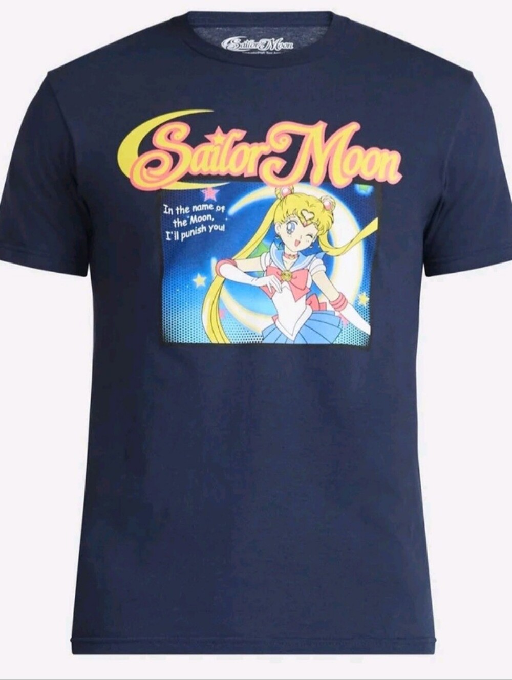 Sailor Moon In The Name Of The Moon Anime Graphic T-Shirt Mens 2XL Navy Blue NWT